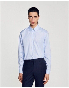 Однотонная узкая мужская рубашка, синий Sandro