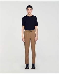 Обычные мужские брюки-карго светло-цвета, светло-зеленый Sandro