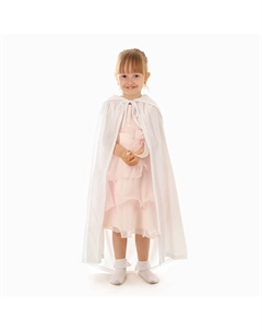 Карнавальный плащ детский, плюш, длина 115 см, белый Страна карнавалия