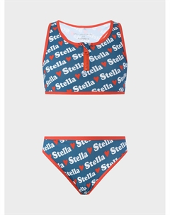 Купальник раздельный с логотипом, синий Stella mccartney