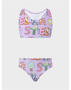 Купальник раздельный с логотипом, сиреневый Stella mccartney