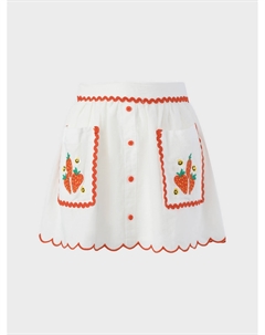 Юбка с красной тесьмой, белая Stella mccartney