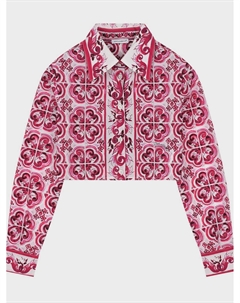 Укороченная рубашка с принтом "майолика" Dolce&gabbana