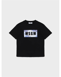 Футболка с лого, черная Msgm