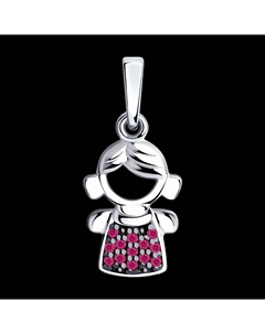 Подвеска из серебра с красными фианитами Sokolov