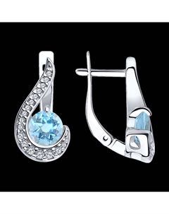 Серьги из серебра с топазами и фианитами Sokolov
