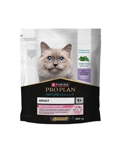 Корм для кошек Nature Elements с чувствительным пищеварением, индейка сух. 400г Purina pro plan