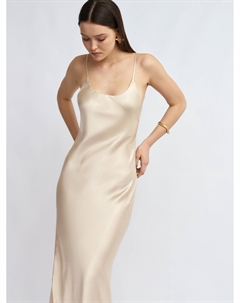 Атласное платье-комбинация миди на бретельках Zolla