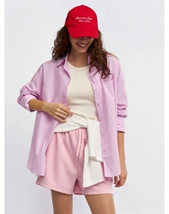 Рубашка оверсайз из хлопка в полоску Zolla