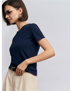 Трикотажная футболка из хлопка без принта Zolla