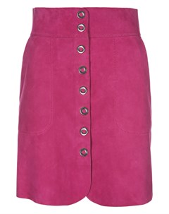 Замшевая юбка на металлических кнопках с широким поясом Lanvin