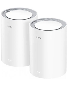 Mesh система M3000, AX3000, 802.11a/b/g/n/ac/ax, 2.4/5ГГц, до 2976 Мбит/с, LAN 1x1Гбит/с, WAN 1x2.5 Гбит/с, внутренних антенн: 5, белый, комплект 2 (M3000(2-Pack)) Cudy