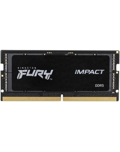 Память DDR5 SODIMM 16Gb, 6400MHz, CL38, 1.35V, FURY Impact Black (KF564S38IB-16) Retail Kingston