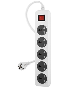 Сетевой фильтр 500UNH-5-WG, 5-розеток, 5 м, белый/серый (500UNH-5-WG) Buro