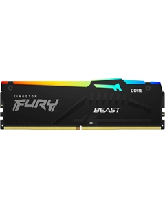 Память DDR5 DIMM 16Gb, 6000MHz, CL30, 1.1V, FURY Beast Black RGB EXPO (KF560C30BBEA-16) Retail Kingston
