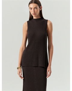 Трикотажный топ с разрезом на спине Emka