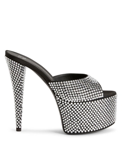 Мюли Aida 150 с кристаллами, черный Giuseppe zanotti