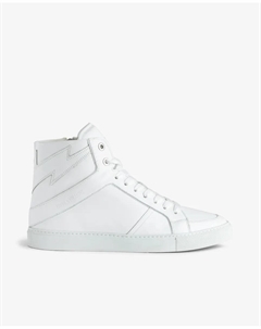 Мужские кроссовки ZV1747 High Flash из белой кожи, белый Zadig&voltaire