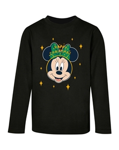 Лонгслив Shirt Minnie Mouse - Happy Christmas, черный Absolute cult