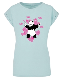 Рубашка Brandalised - Panda Guns With Hearts, светло-синий Merchcode