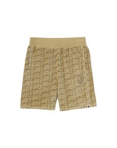 Велюровые шорты с монограммой и логотипом BAPE, хаки A bathing ape®