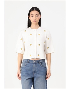 Кардиган OBJTHESS SLEEVE CARDIGAN, молочный Object