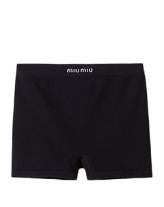 Бесшовные боксеры в рубчик, черный Miu miu