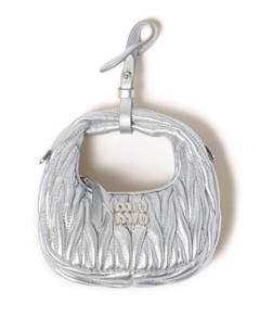 Стеганая мини-сумка Wander, серебристый Miu miu