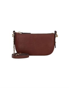 Сумка через плечо Jolie кожаная 19 см, коричневый Fossil