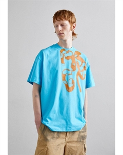 Футболка с принтом, голубая Msgm