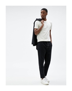 Широкие джинсовые брюки свободного кроя - Steve Jean, черный Koton