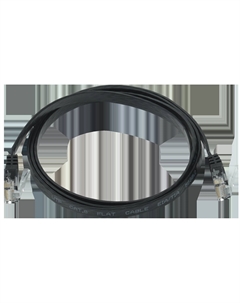 Патч-корд UTP кат.6, 1м, RJ45-RJ45, черный, плоский, (PC09-C06U-1M-FL) Itk