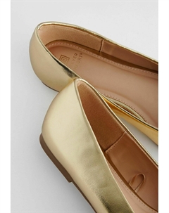 Балетки Forever Comfort Square Toe Bow Trim Regular Fit, золото Next