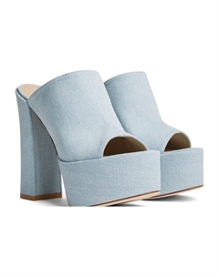 Винтажные джинсовые шлепанцы на платформе, синий Stuart weitzman