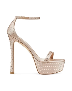 Босоножки на высоком каблуке с блестками Hollywood, бежевый Stuart weitzman