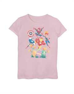 Пасхальная футболка с изображением «Марвел Мстителей» для девочек 7–16 лет «Охота за яйцами», розовый Licensed character