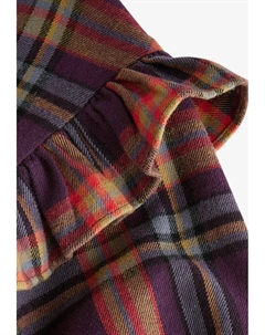 Повседневное платье CHECK FRILL REGULAR FIT, фиолетовый Next