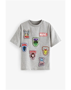 Лицензионная футболка Marvel Avengers с короткими рукавами (3-16 лет), серый Next