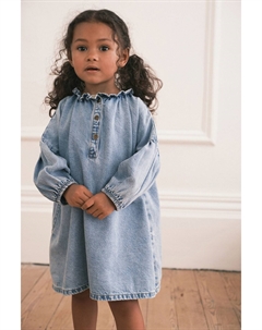 Хлопковое платье с воротником с рюшами (от 3 месяцев до 8 лет), синий Next