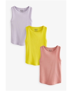 3 майки в рубчик (3 от 16 лет), розовый Next