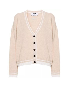 Кардиган beige embroidered-logo cardigan, бежевый Msgm