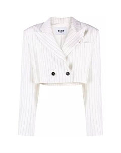 Куртка pinstripe-pattern cropped blazer, белый Msgm