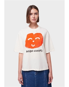 Футболка с принтом JOYFUL FACE, белый Bobo choses