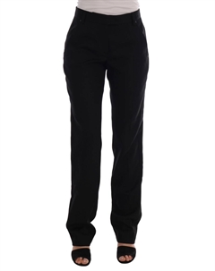 Шикарные прямые брюки из черного бархата, черный Ermanno scervino