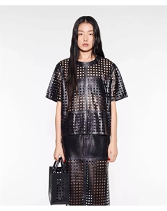 Это кожаная футболка, мультиколор Stand studio