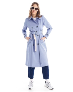 Тренч с двумя пуговицами Грязно-синий Kyr