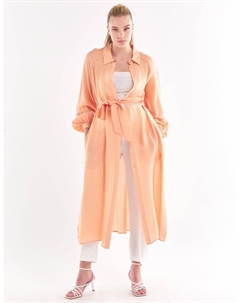 Туника с кисточками и вышивкой камнями персикового цвета Kayra