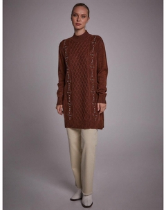 Трикотажная туника Stoned Коричневая Kayra