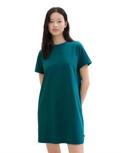 Платье из джинсового джерси меланжевого цвета Denim, зеленый Tom tailor