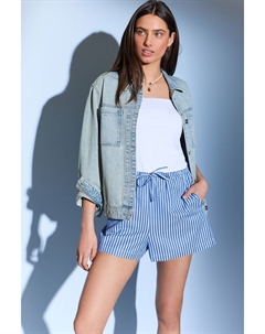 Шорты в фактурную полоску с завязкой на талии, синий Next